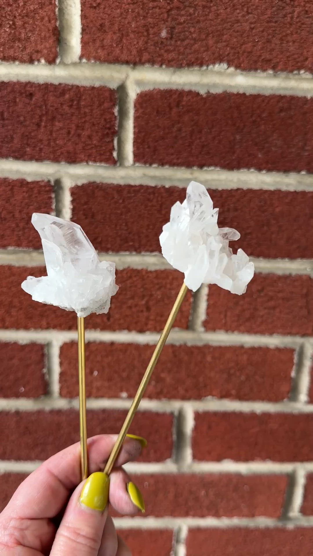 Clear Quartz Cluster Plant Stake 1