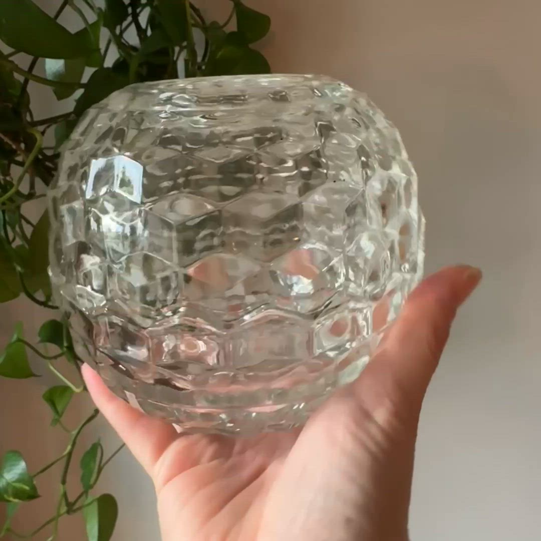 Vintage  Fostoria American clear glass fairy lamp