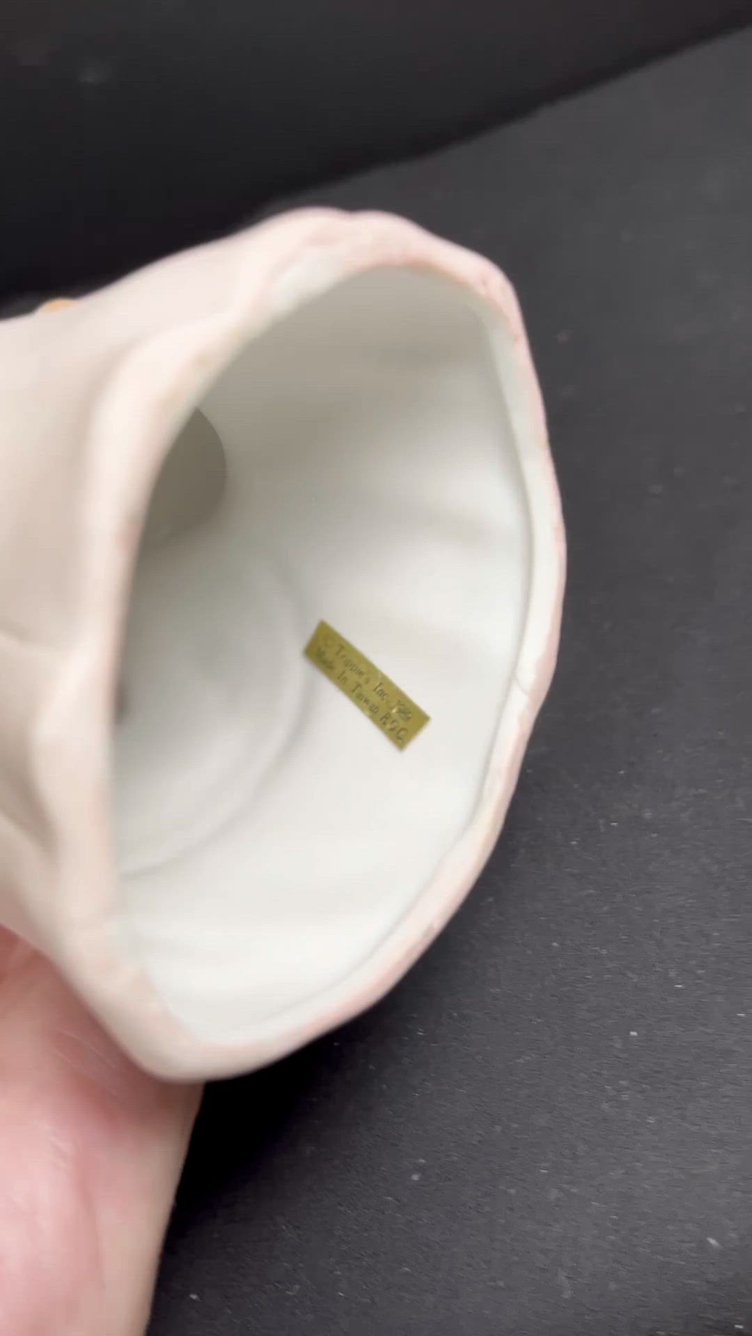 Vintaage Kitschy GrandMaMa Pig Holding Her Grandbaby & a Basket w/ Flowers-Ceramic Bell