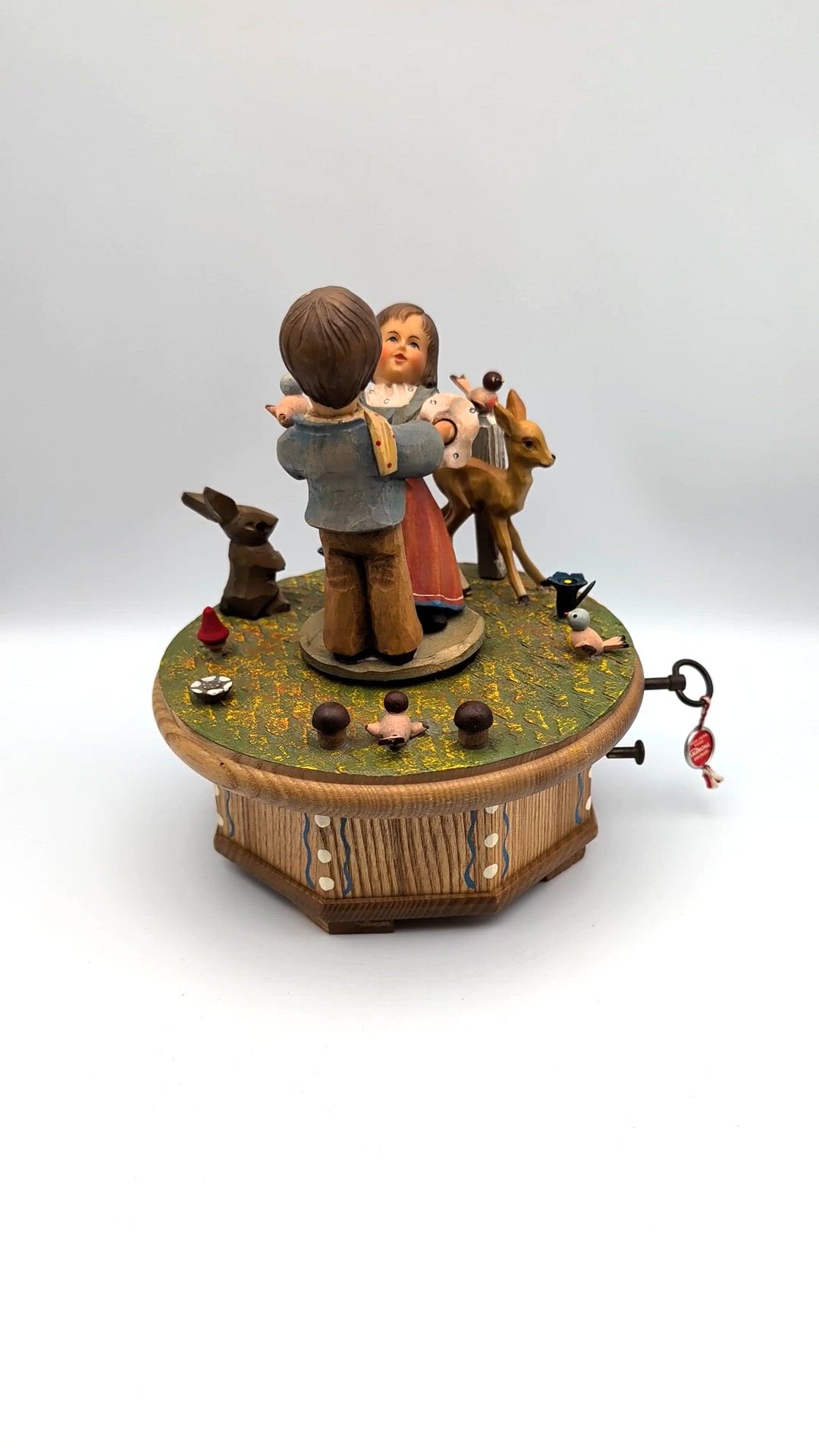 Vtg Thorens ANRI Music Box Boy & Girl Dancing to Love Story Working Order