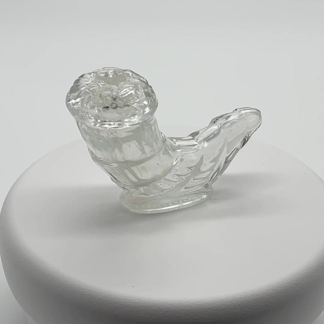 Vintage Czech glass cornucopia horn-of-plenty shaker single replacement boho Bohemian Thanksgiving Autumn Fall table decor