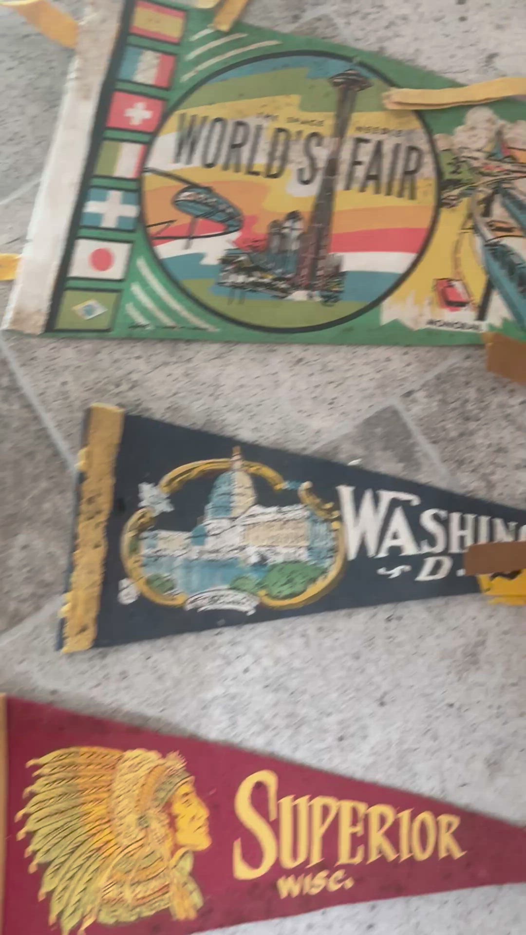 Mini Felt Pennant Lot Souvenir 1950’s To 1970’s