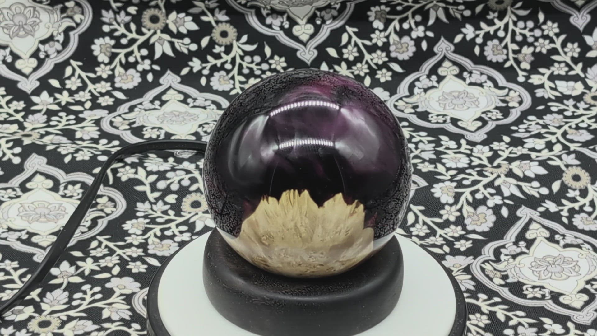 3 3/4 Inch Royal Purple With Highlights Hybrid Sphere/Ball With Ebonized Stand
