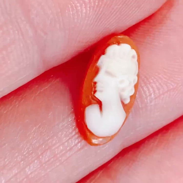 Vintage Mid Century Carved Shell Cameo Cabochon Loose Unset 1940s Jewelry