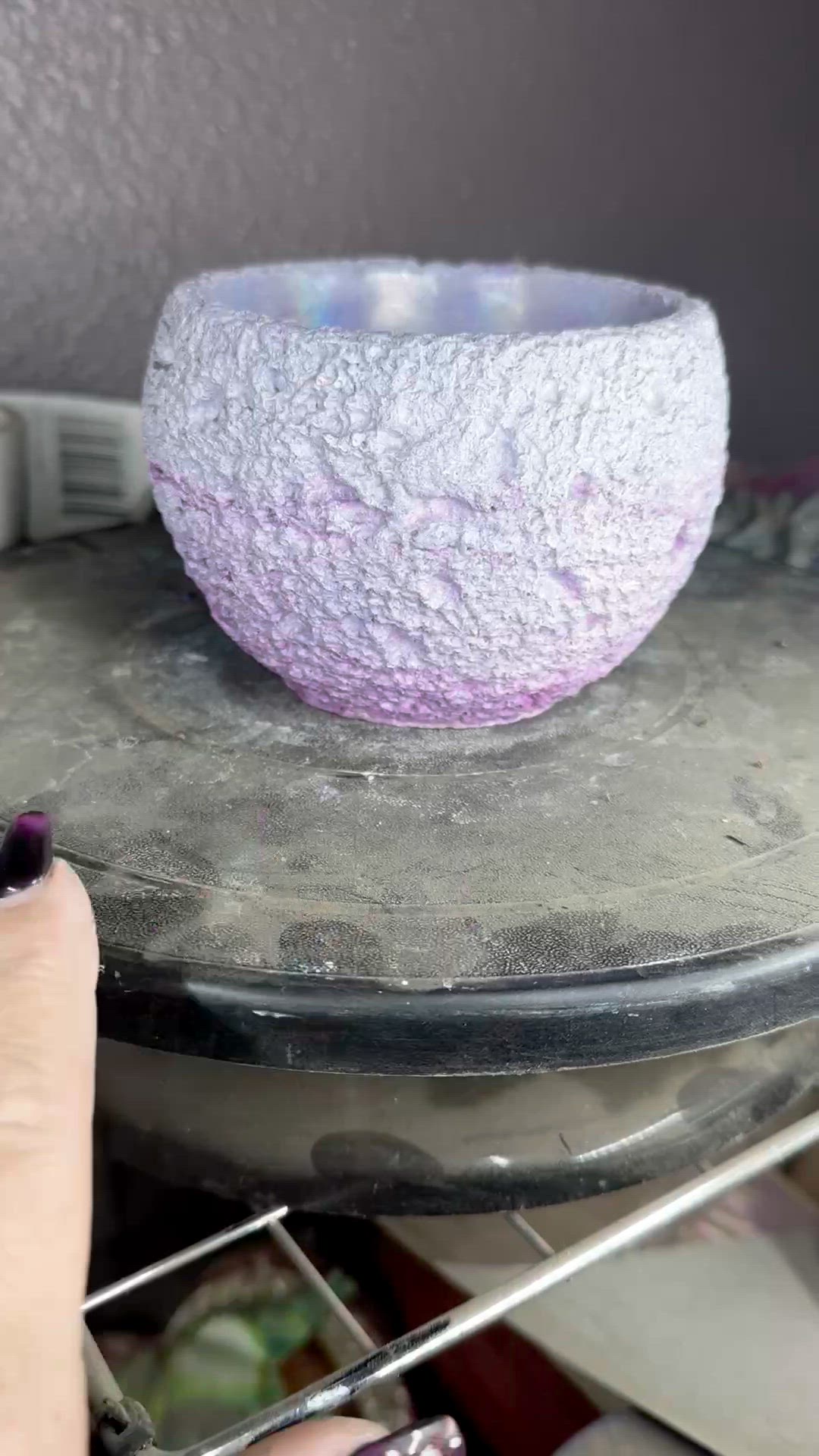 Hints of holographics cement planter