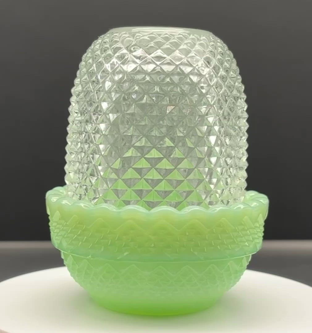 Mosser Jadeite Glimmer Courting Fairy Lamp
