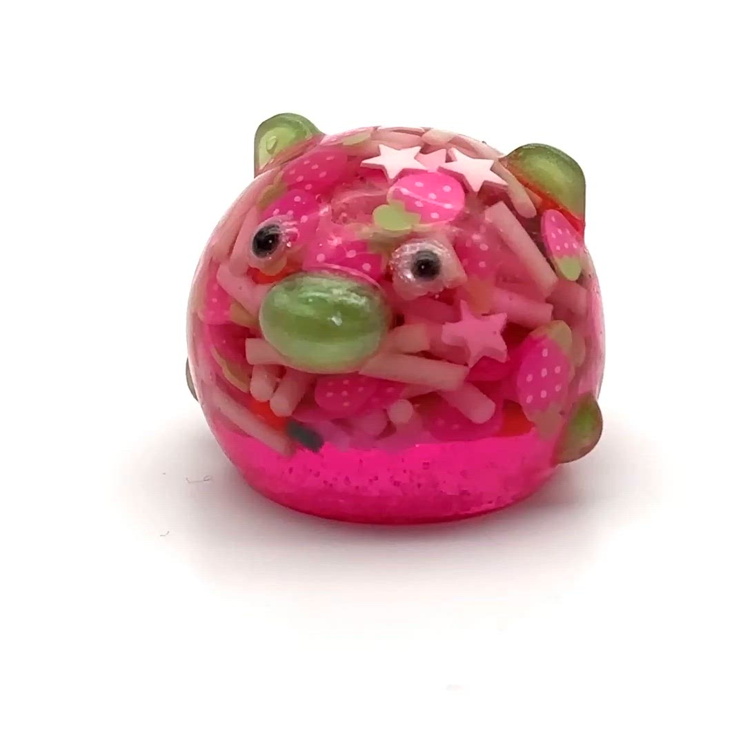 Tiny Strawberry Bear Trinket - Made by Me