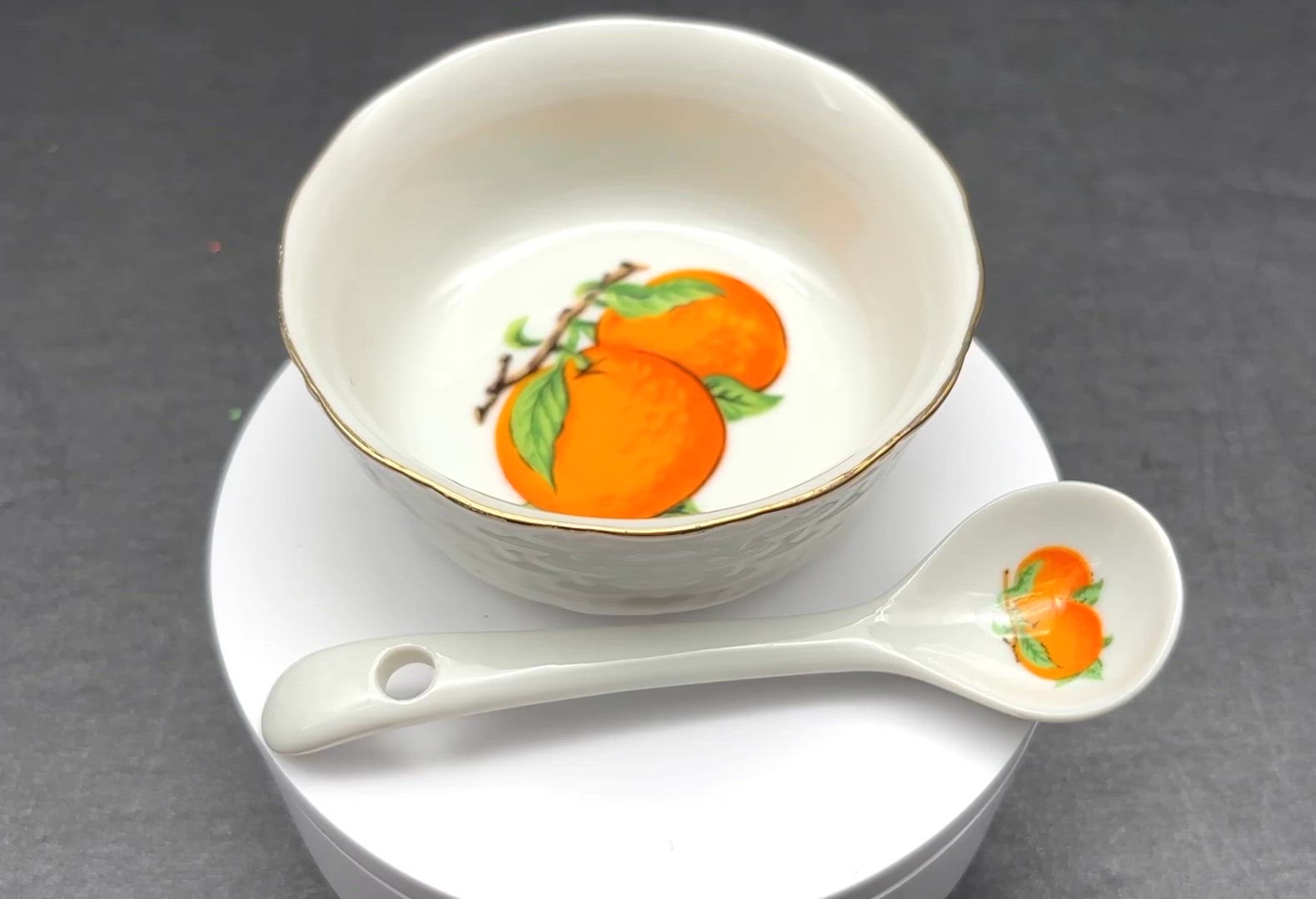 Orange Marmalade Bowl with Spoon | Vintage | John Wagner & Sons