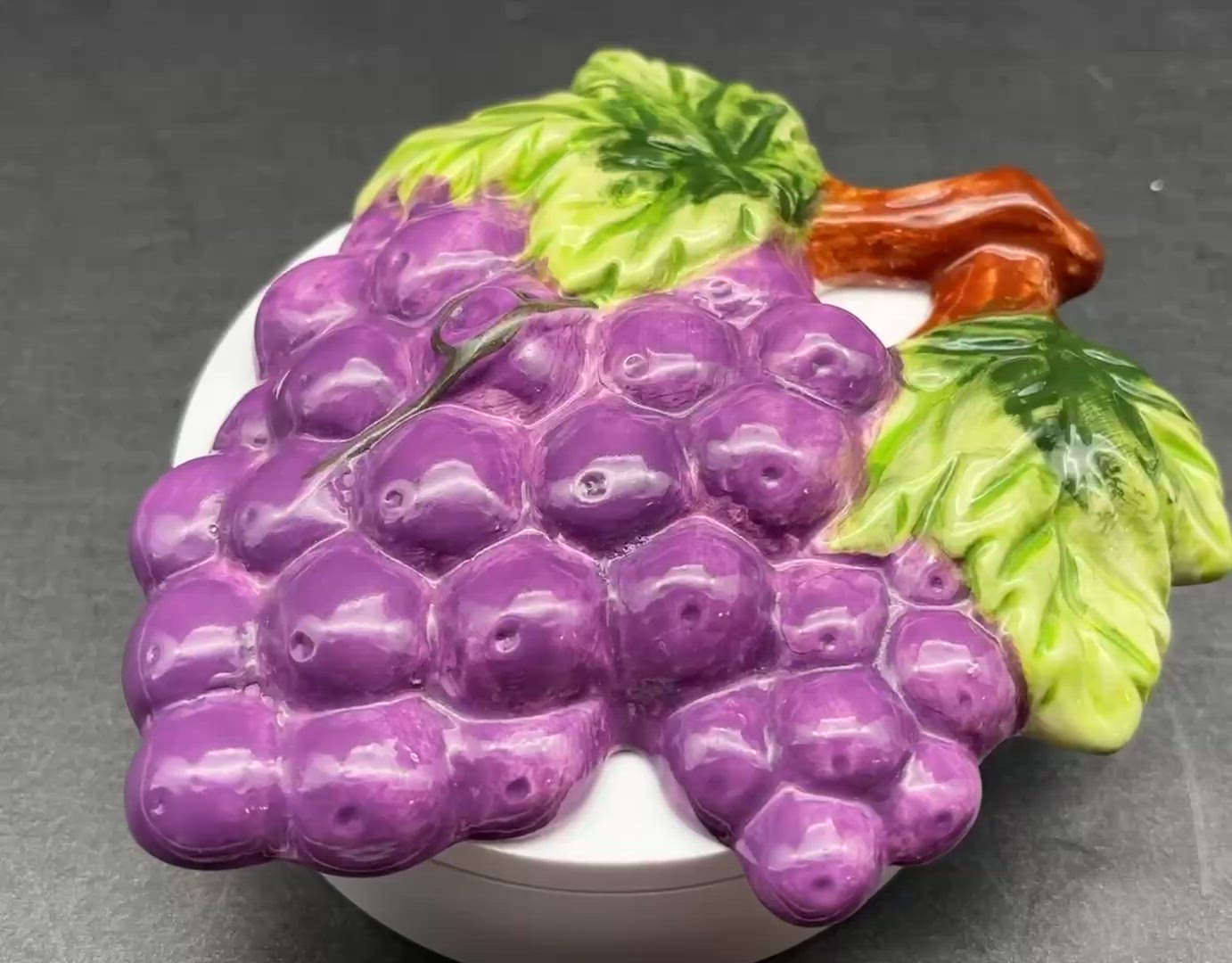 Ceramic Purple Grape Wall Plaque