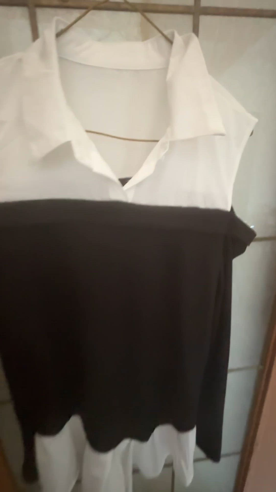 LAYERED LOOK BLACK AND WHITE OFF THE SHOULDER TOP SIZE XL