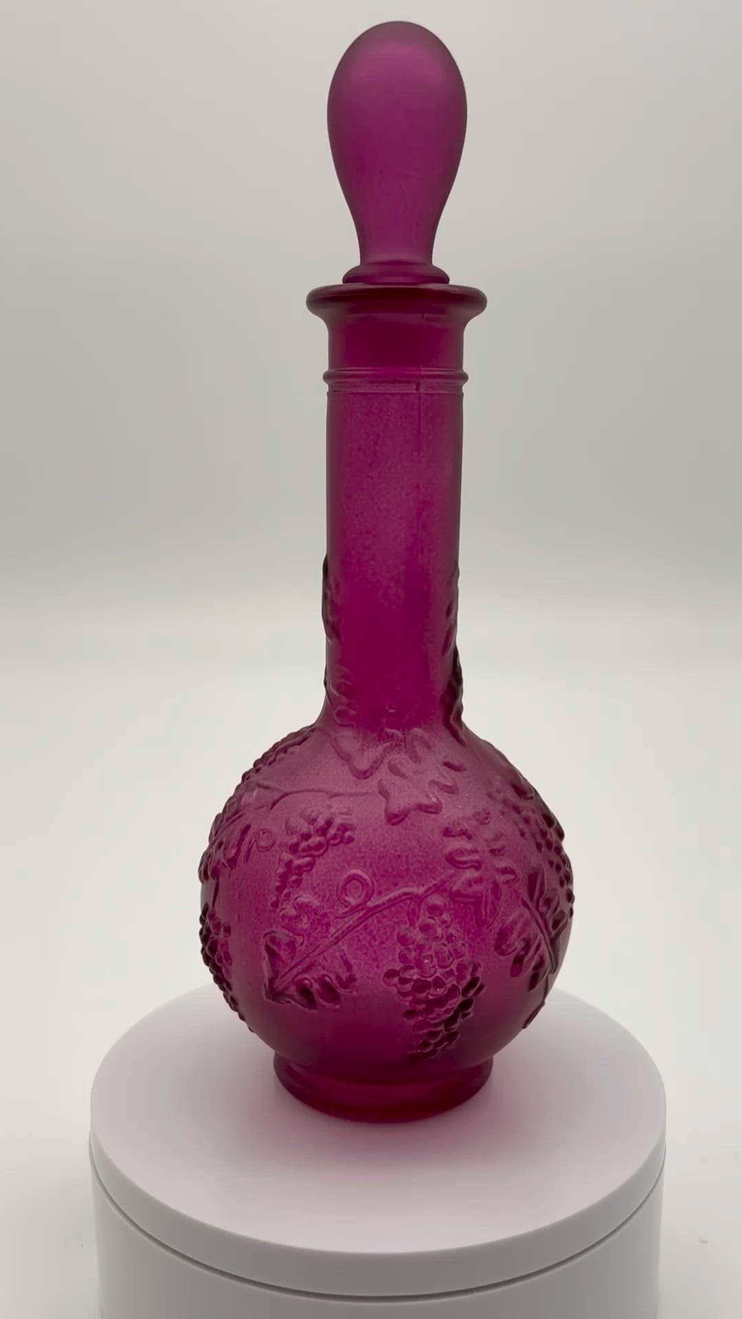 Avon Purple Glass Grape Bud Vase Empty Decanter with Box | Vintage 1973