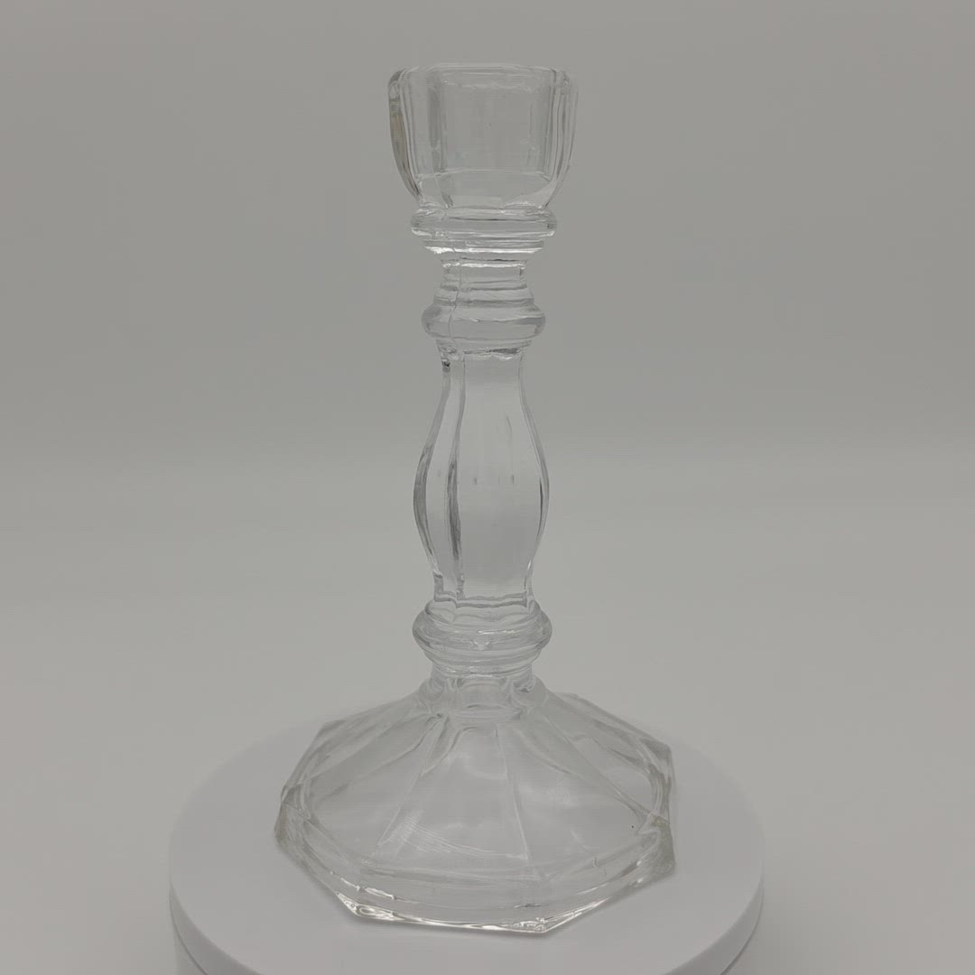 Pair of Vintage "Old Williamsburg" 7" Pressed Glass Candlesticks