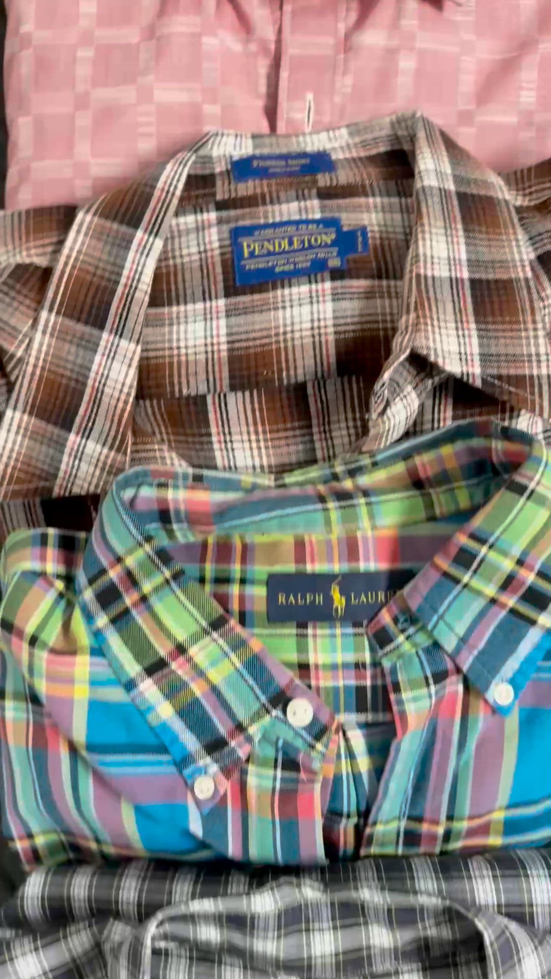 Men’s Reseller Lot - 15 Long Sleeve Button Down Shirts - Polo Ralph Lauren, Vineyard Vines, Pendleton, Lacoste