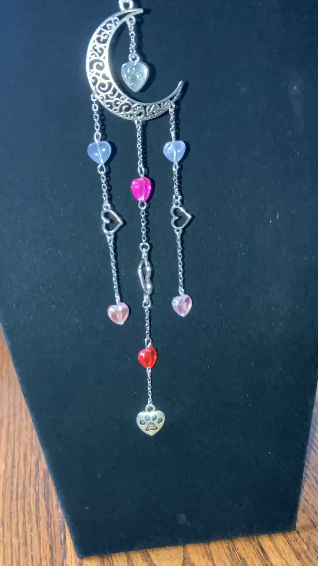 Paw Print Heart Sun Catcher!  11” Long!
