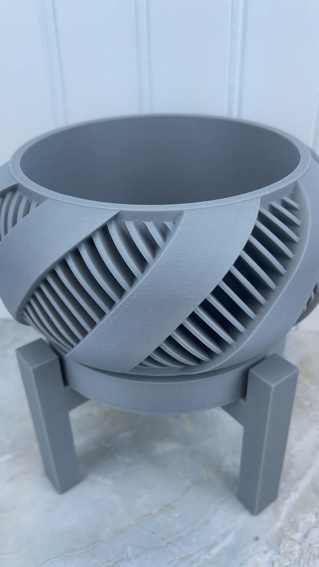 Indoor Flower Pot, The Brimo Planter with Drainage Holes, Saucer and Stand, 3D Printed Planter, Modern Home Decor, Ecofriendly