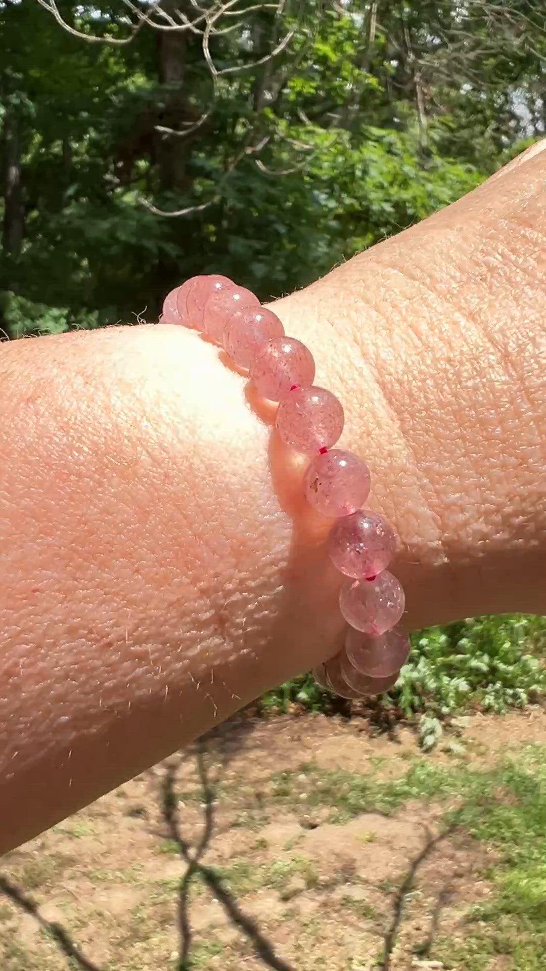 Strawberry 🍓 Quartz 6mm Beads.  6-1/4" to 7” Stretch Bracelet Jewelry