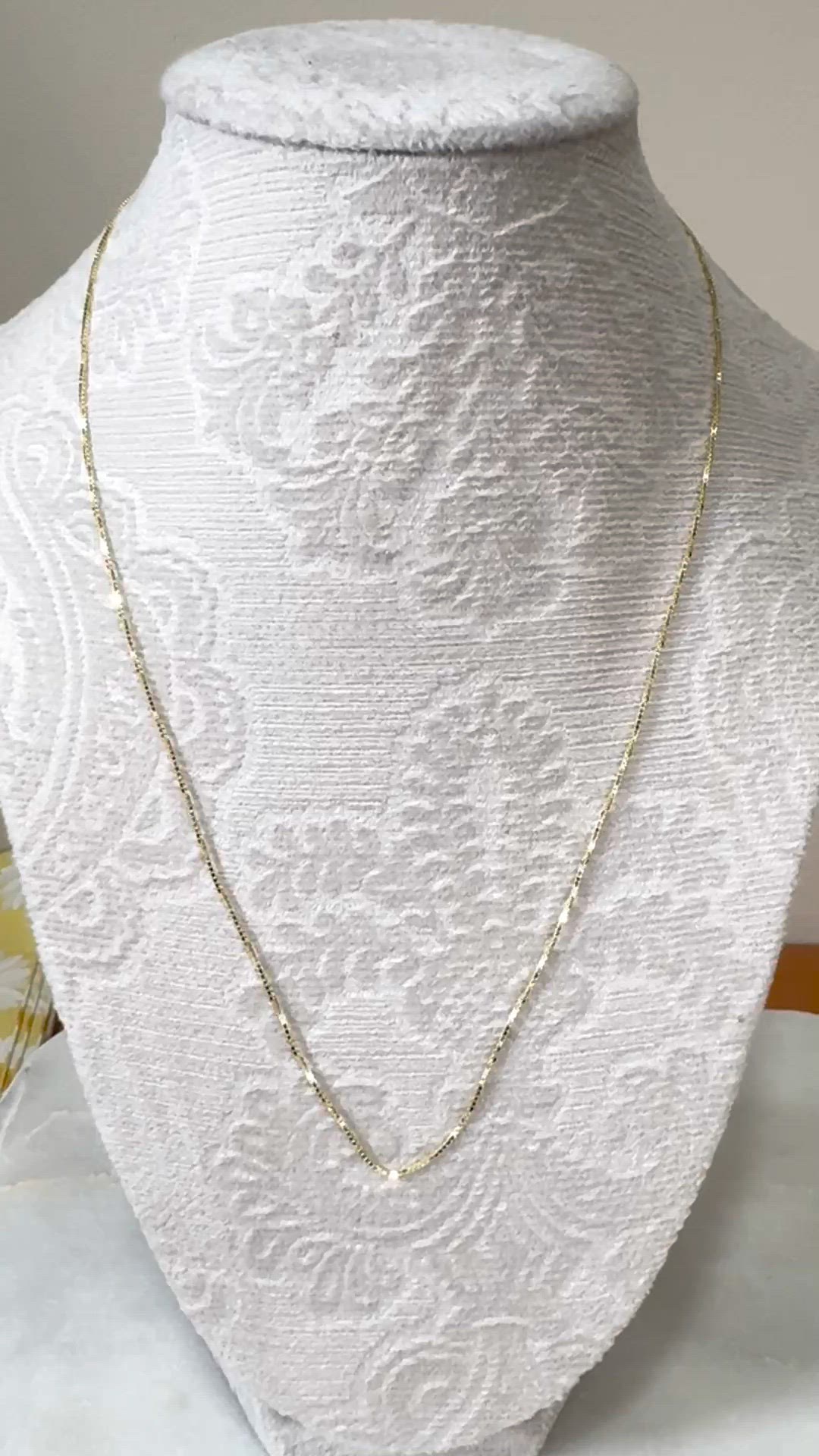 Yellow Gold Plate Over 925 Sterling Silver 1mm Box Chain 24” Adjustable Necklace 3gram