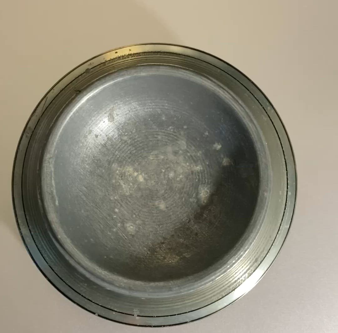 Vintage Metal Round Powder Music Box Trinket Dish