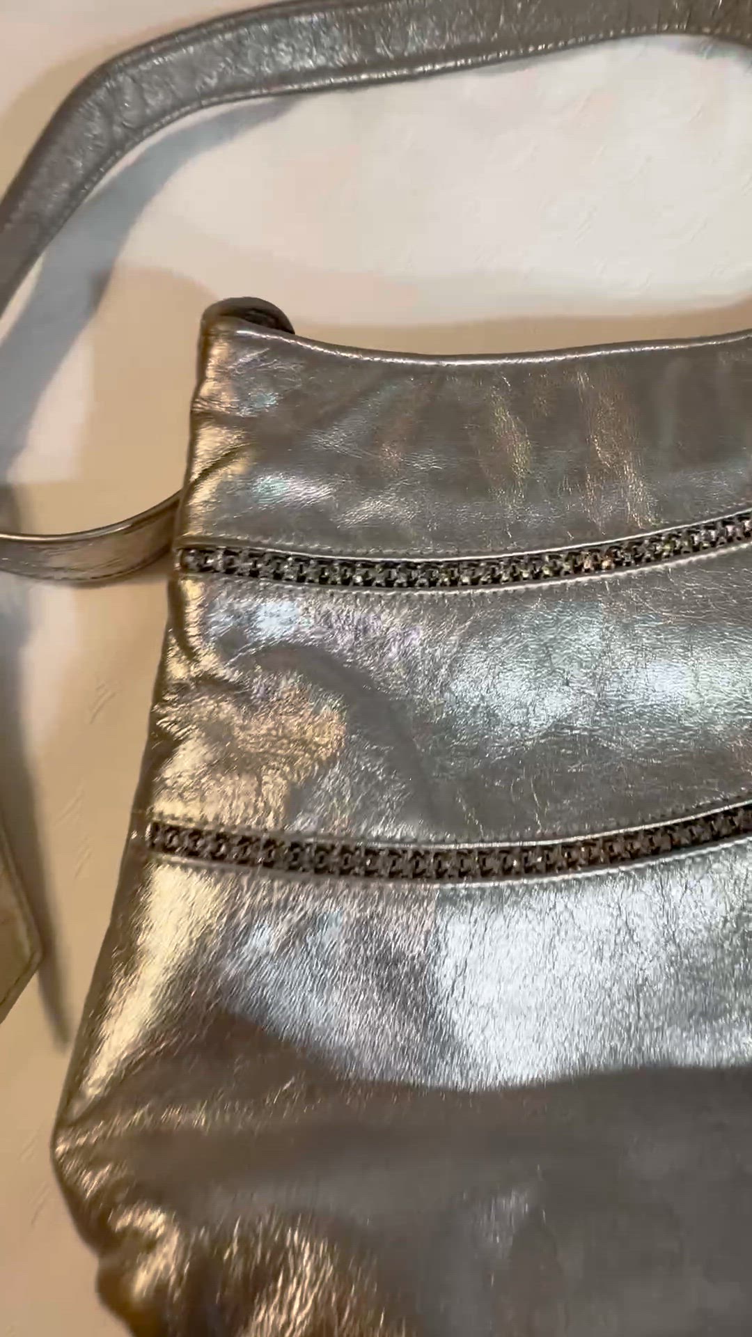 Vintage Valerie Jean Made in USA Silver with Rhinestone Purse