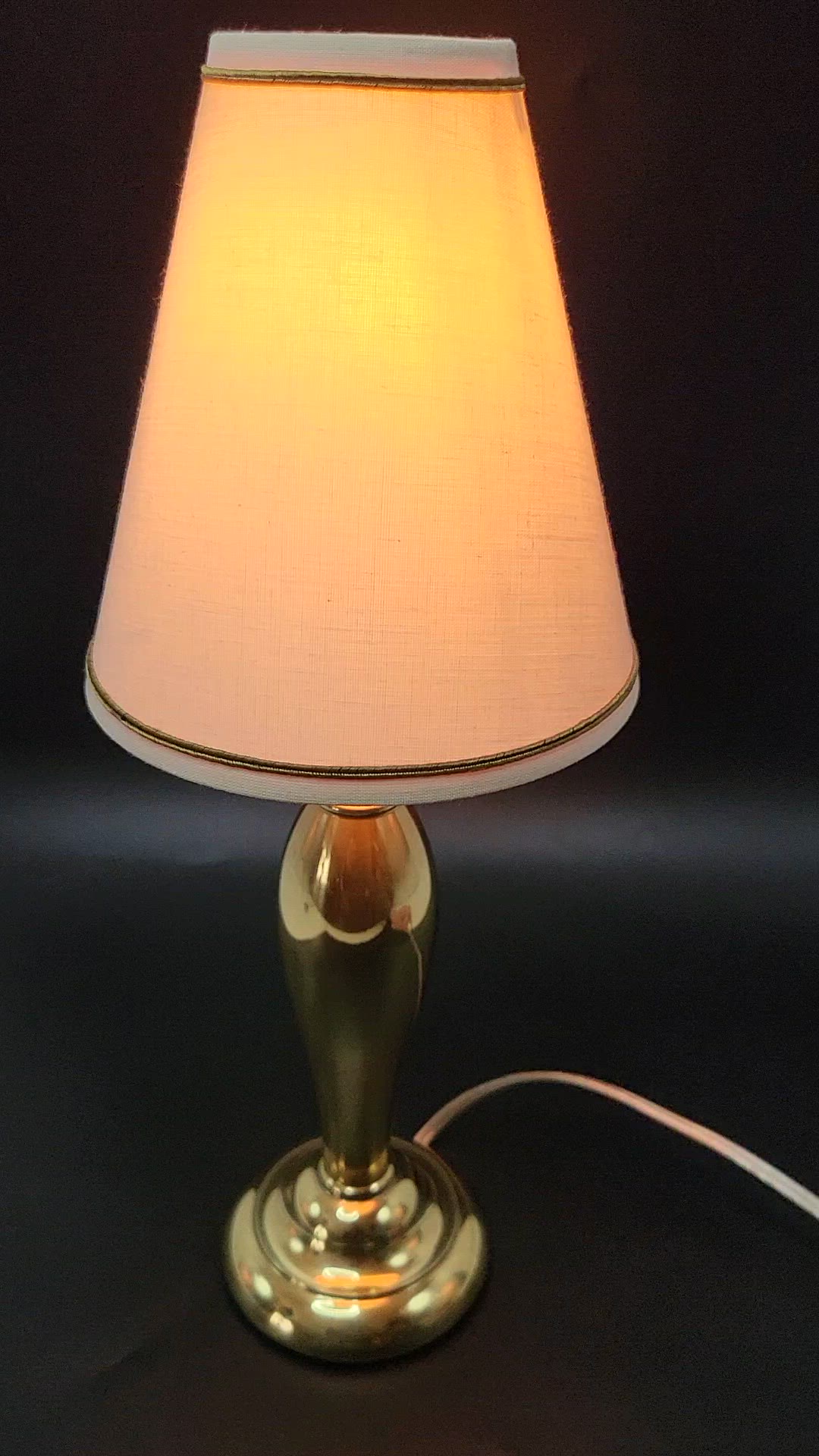Vintage Stiffel Solid Brass Bedside Table Lamp 15" Art Deco Style Accent Light