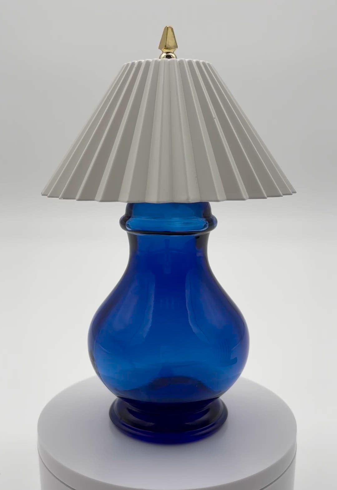Avon Cobalt Blue Glass Ming Lamp Bottle & Shade | Vintage 1974
