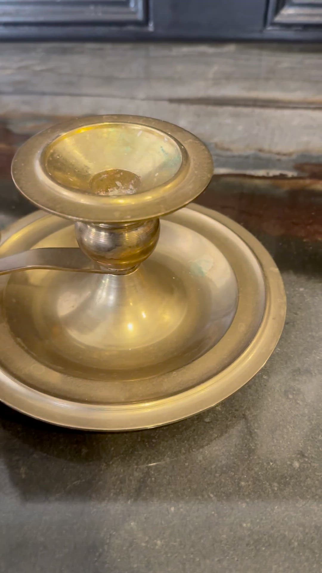 Vintage Brass Chamberstick Candleholder