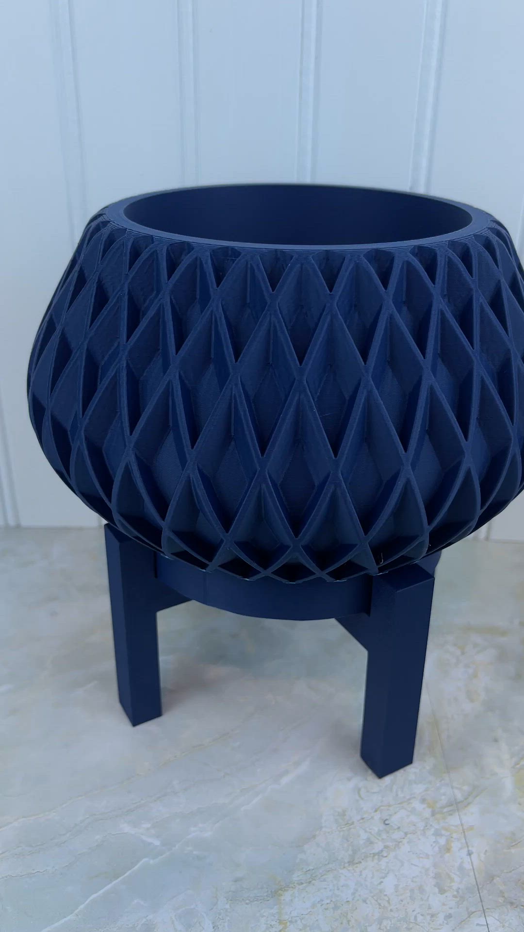 Indoor Planter Pot with Drainage Holes Saucer, The Rivio Planter with Stand, Flower Pot, 3D Printed Planter, Modern Home Decor, Ecofriendly