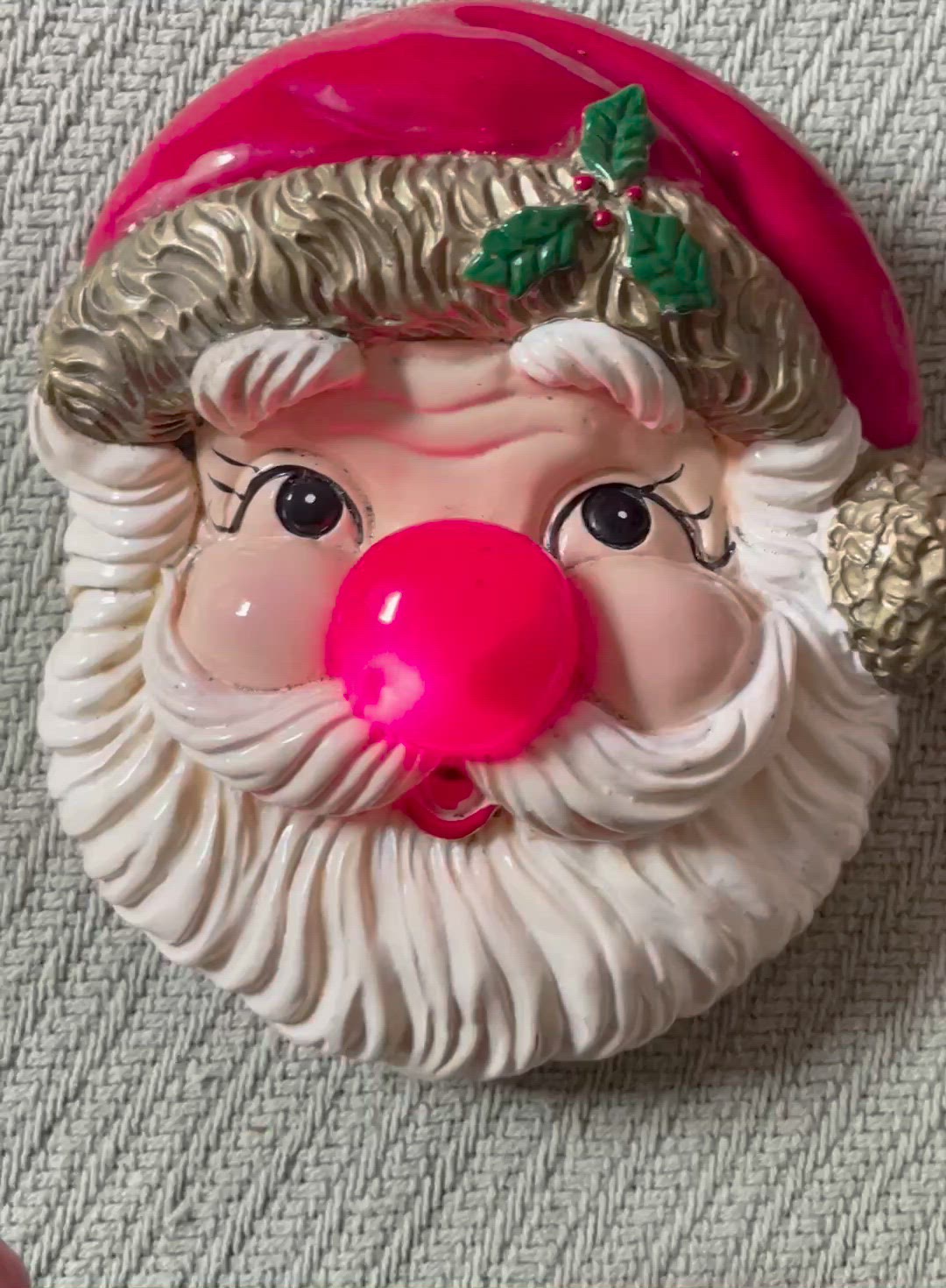 Vintage Christmas Door Hanger Doorbell Door Ringer Musical Santa