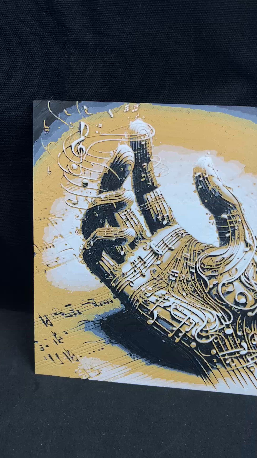 Music Hand Wall Art, Musician Art, Music Lover, Wall Art, Textured Art