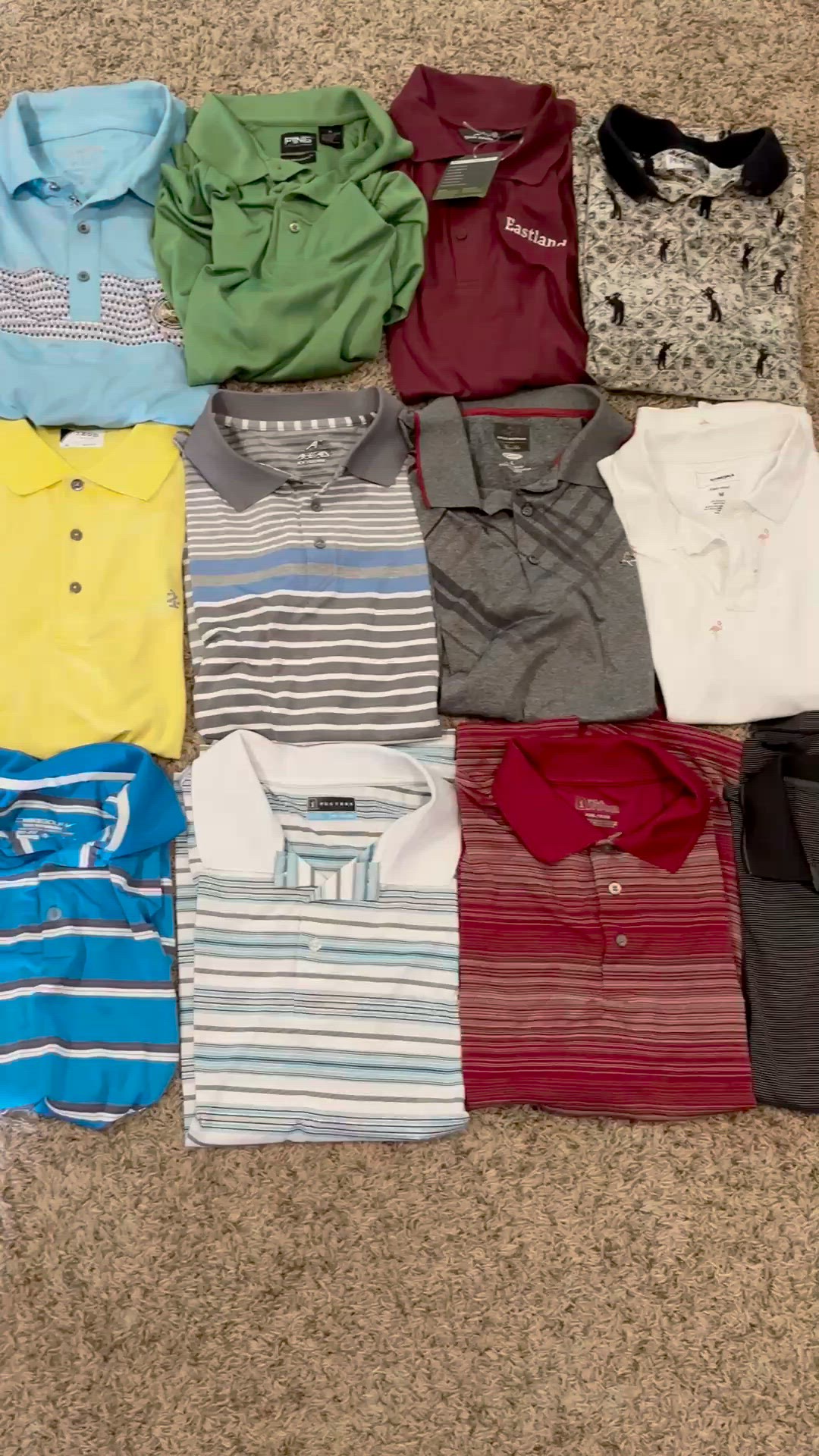 Lot Of 12 Polo Style Shirts Various Brands And Sizes