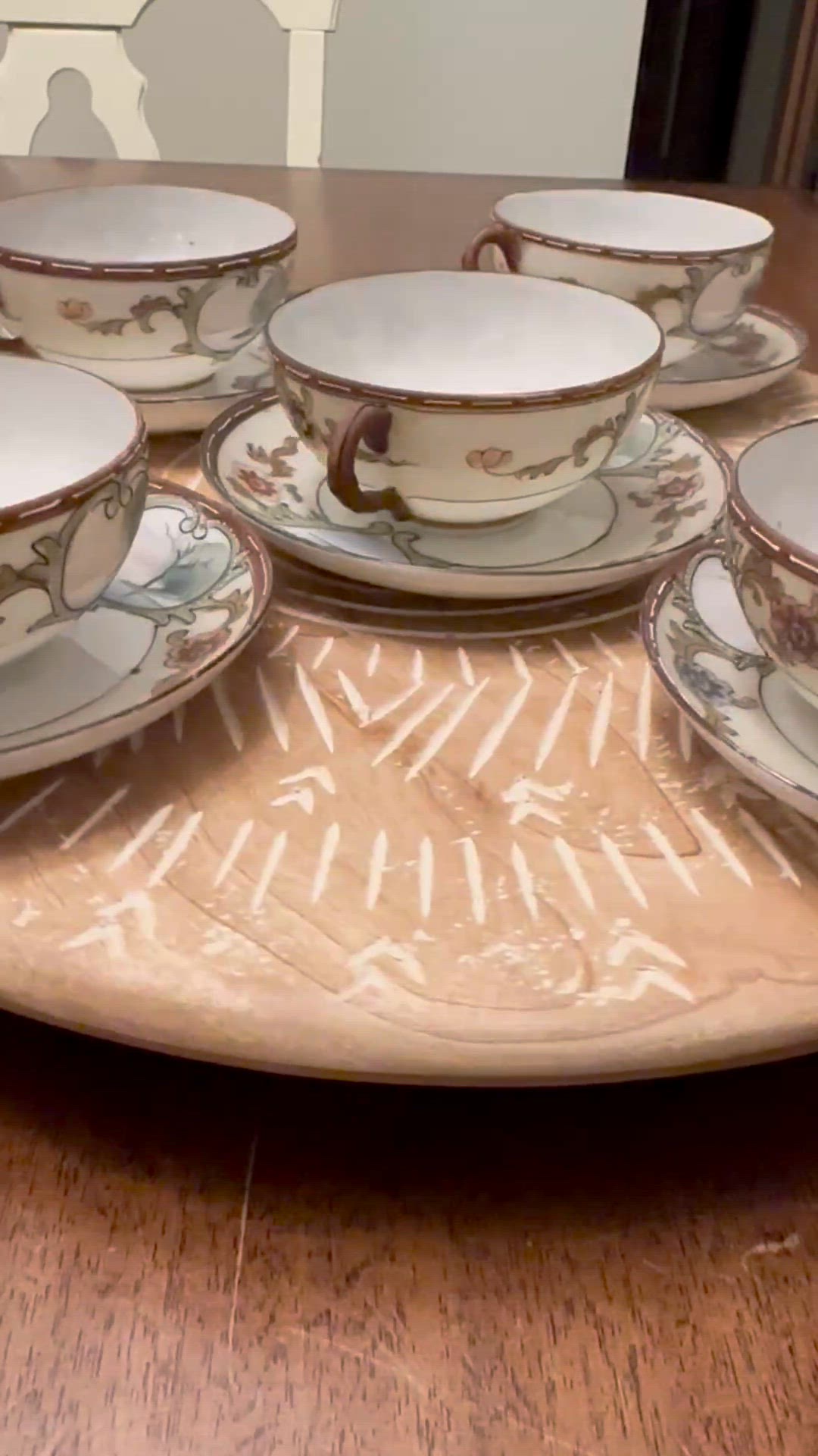 Vintage Asian " Nippon" Teacups & Saucers S/5