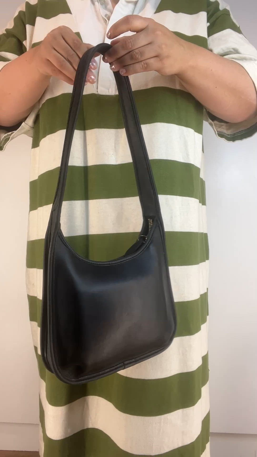 Coach Ergo Mini Zip Bag 9020 Black Leather Purse