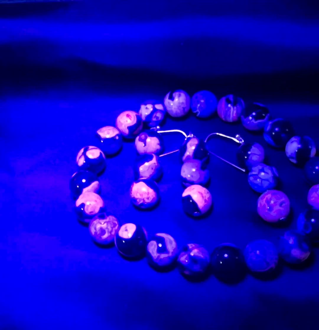 Colorful Agate Gemstone Jewelry Set! Earrings, Pendant, Stretch 7in Bracelet 4mm