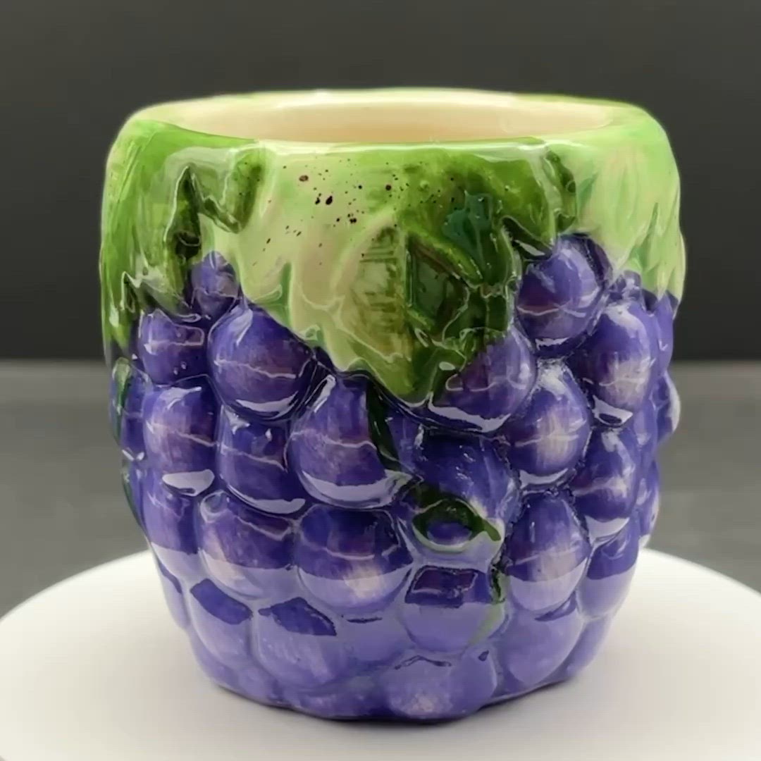 Ceramic Grape Jar - No Lid