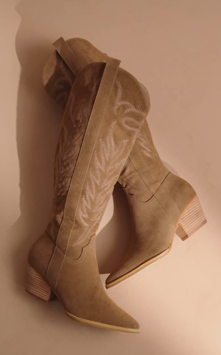 OASIS SOCIETY “SAMARA” BROWN EMBROIDERED COWGIRL BOOT SIZE 6.5