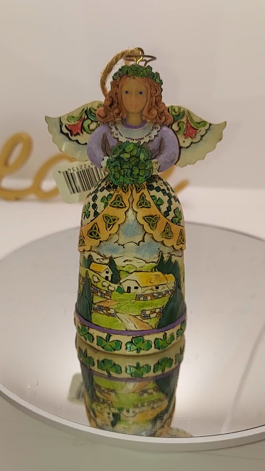 Jim Shore 2009 Irish Blessing Angel Ornament Heartwood Creek Shamrocks Trinity