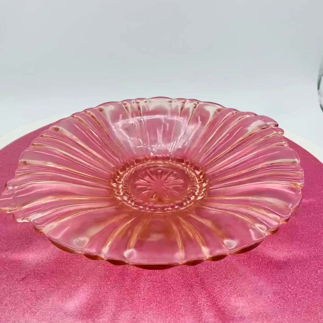 #0404 Depression Pink Glass Old Cafe by Anchor Hocking Dish Bowl Vintage