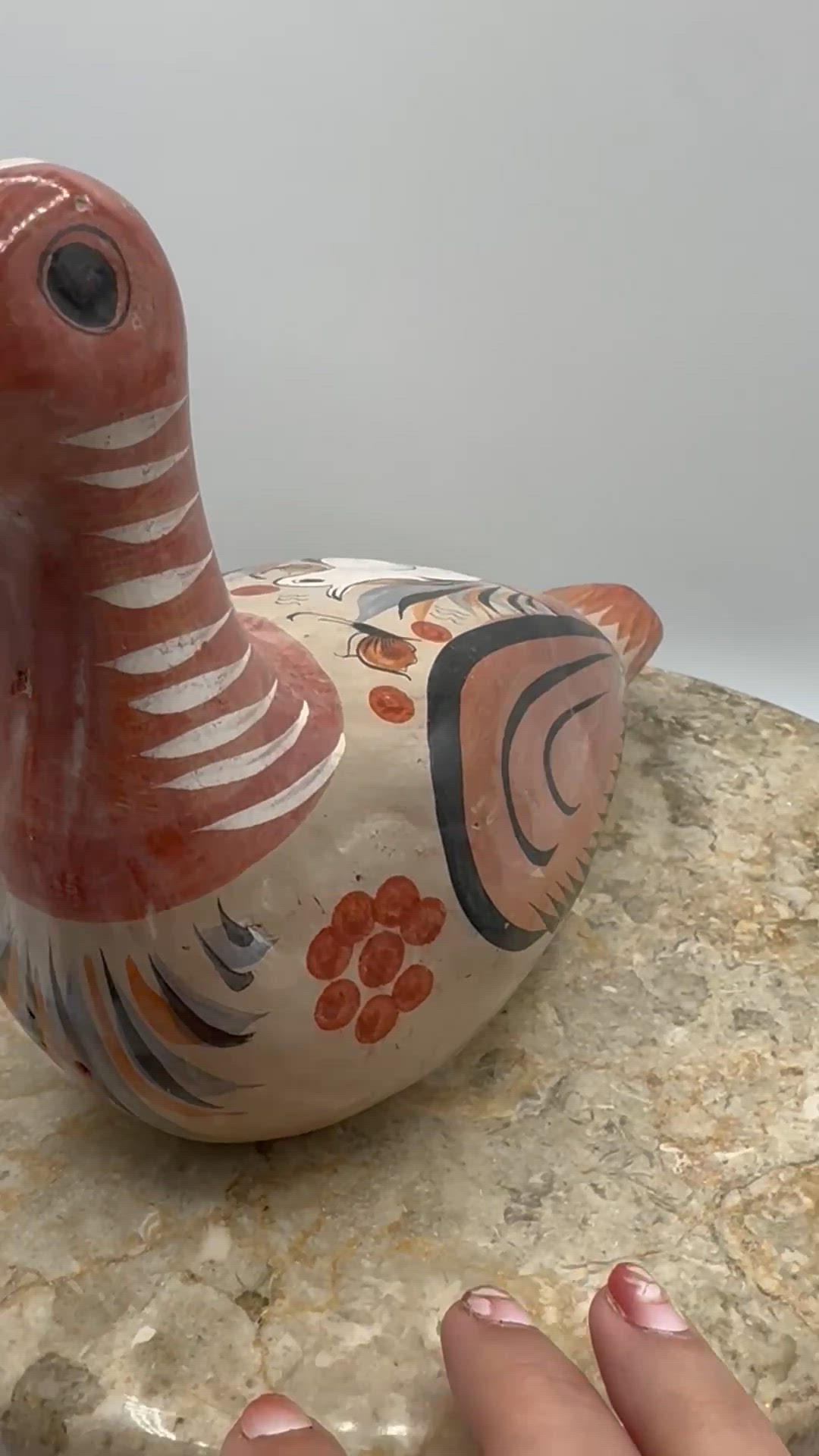 Large Vintage Tonalá Burnished Pottery Bird 11” X 6 1/3” X 4”