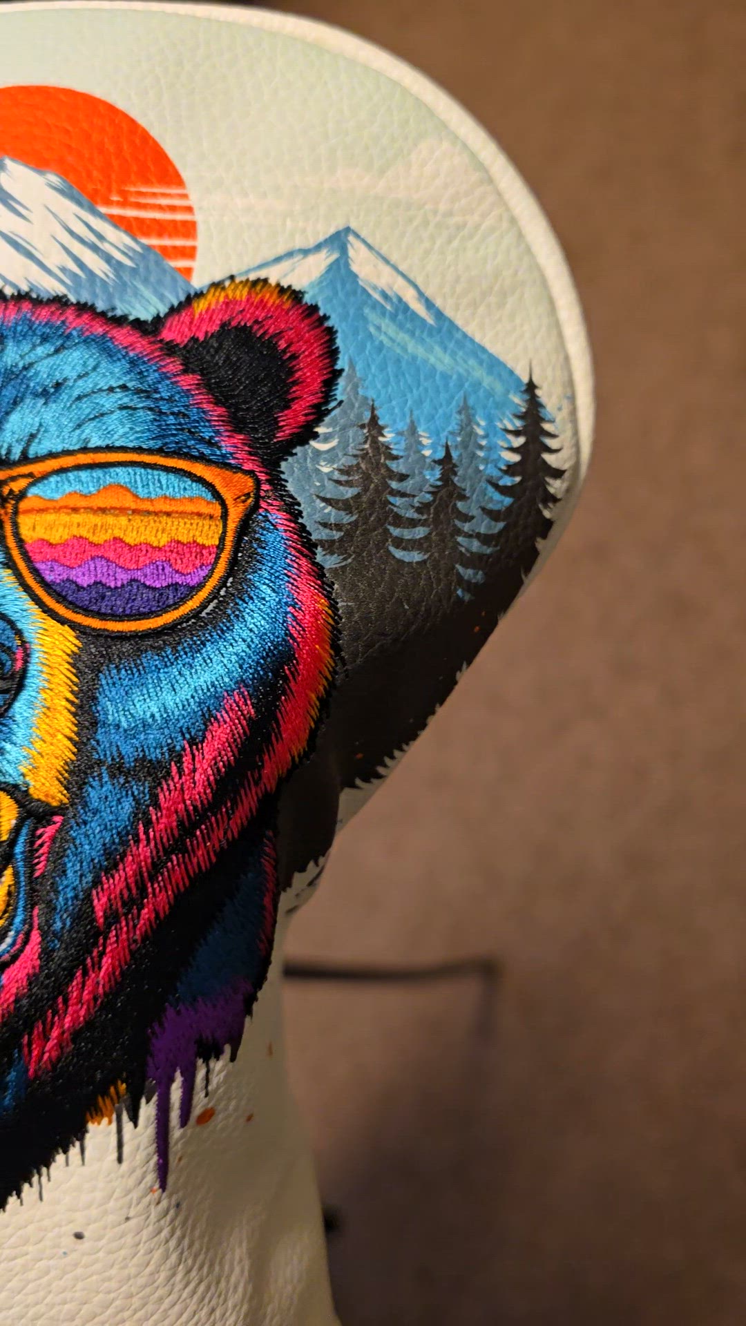 Color Drip Golf Headcovers Set - Bear (Driver), Elk (fairway wood) & Chameleon (hybrid)