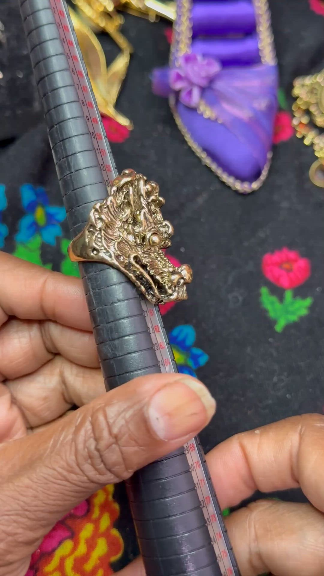 Awesome Goldtone Dragon Ring Size 8