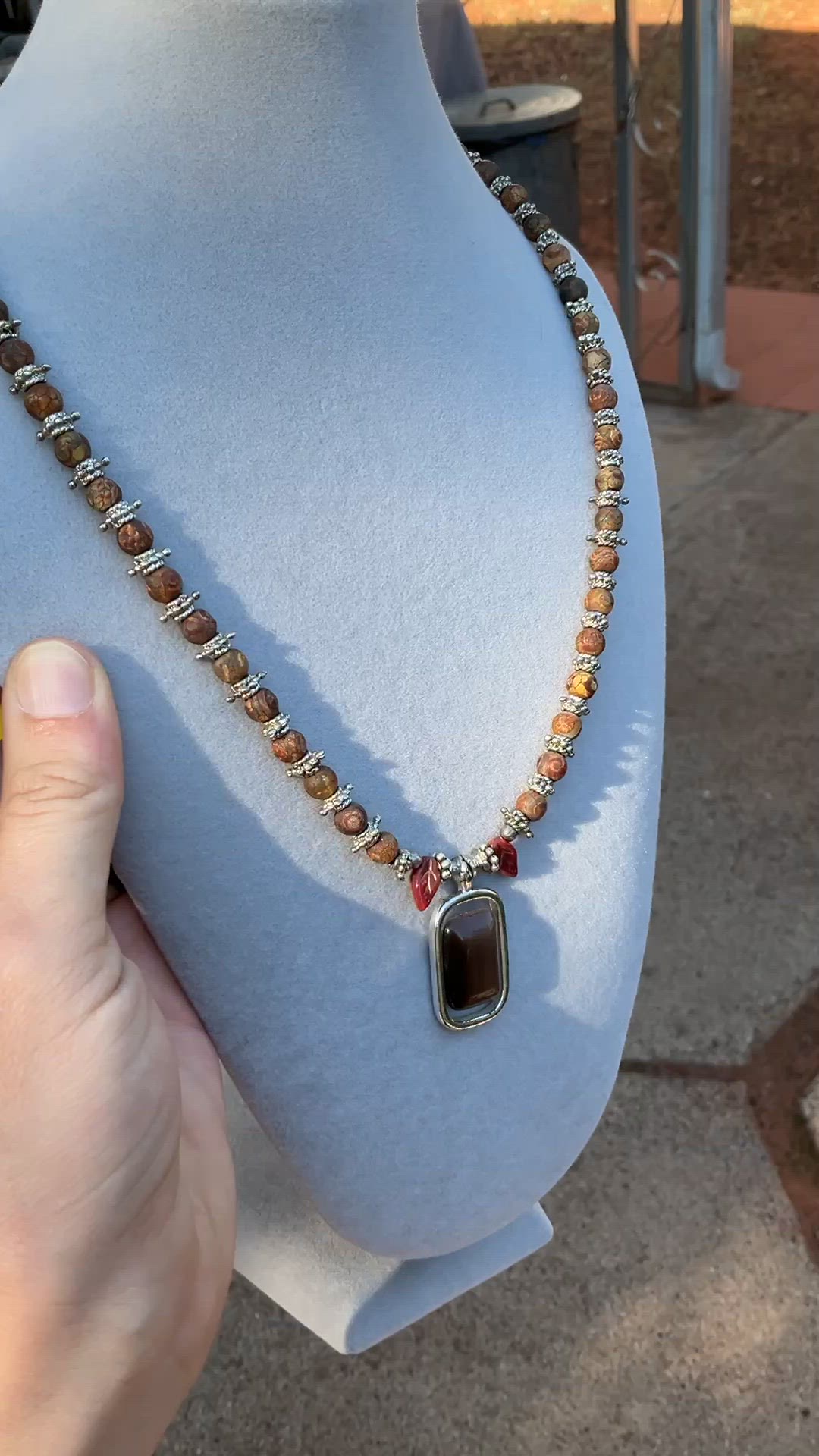 Tibetan Agate Cats Eye Necklace