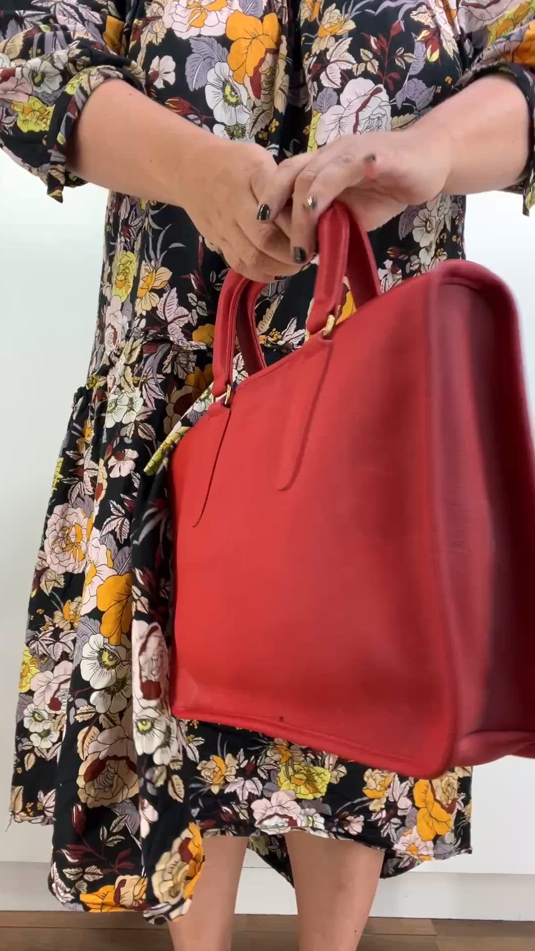 Coach Slim Satchel Large #9430 Leather Handbag Valise Red