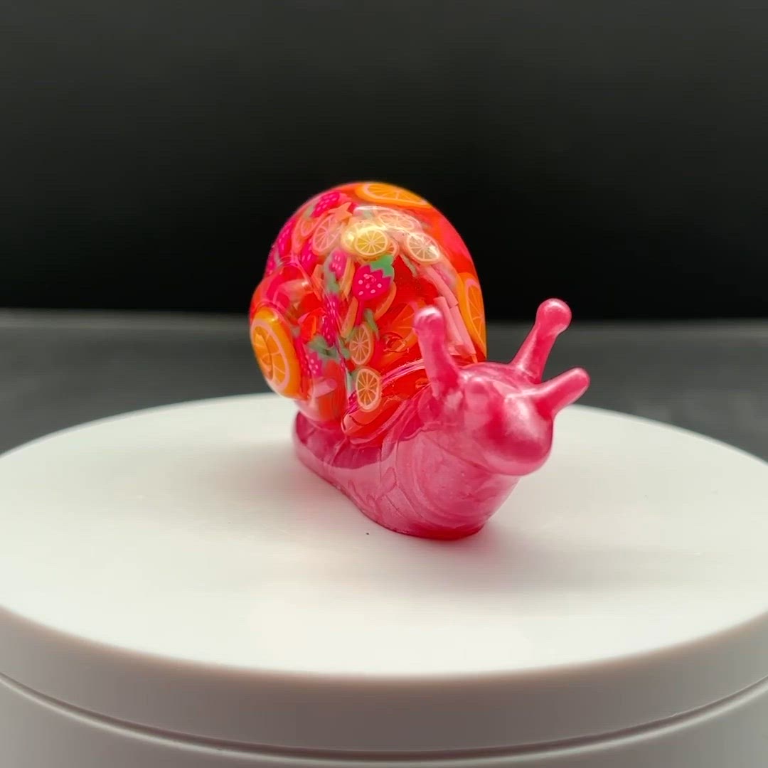 Strawberry Lemonade Snail 3" - Pink Body - Made by Me!