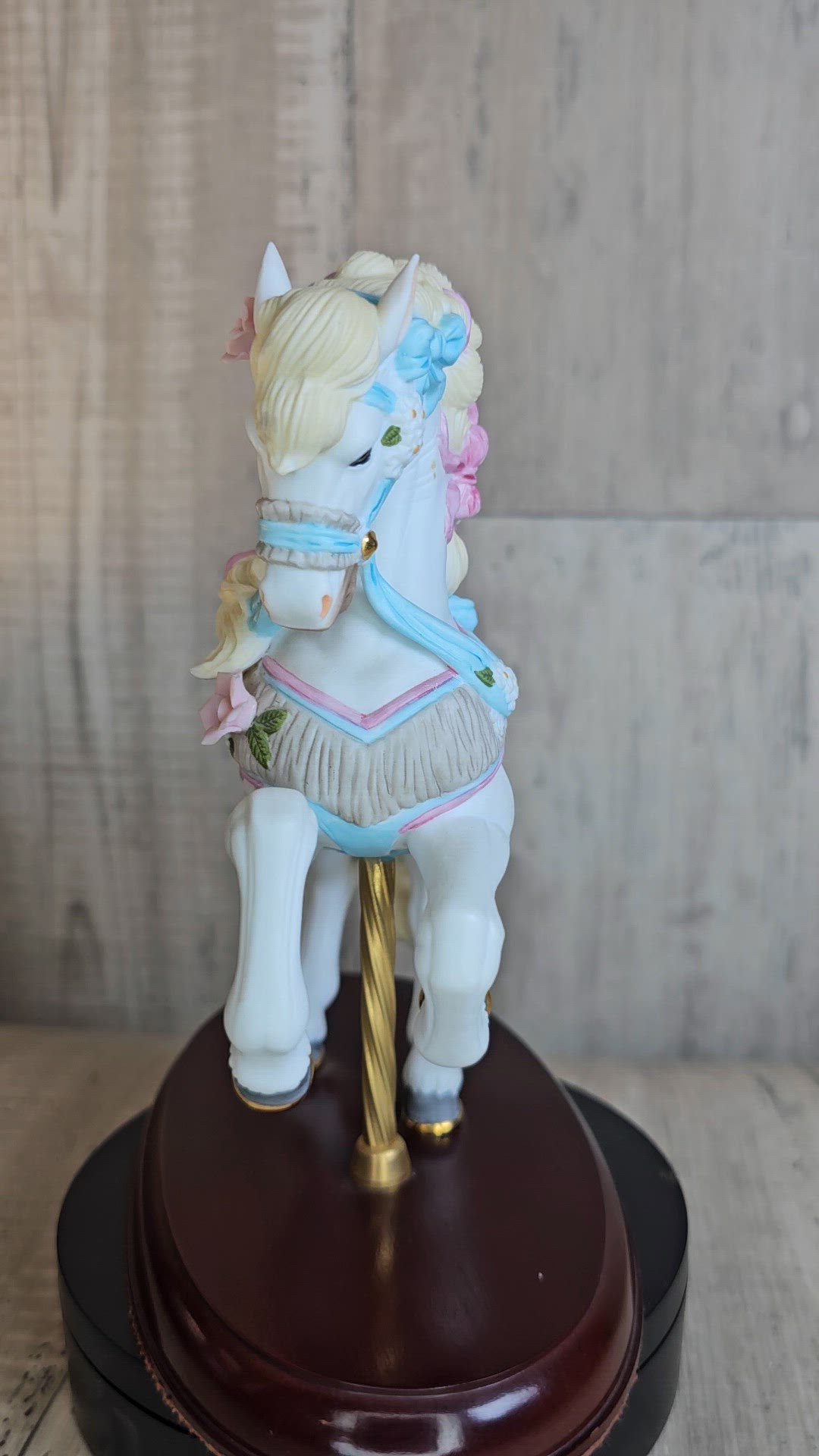 Lenox Carousel Horse Figurine Vintage Porcelain Floral Circus Merry Go Round