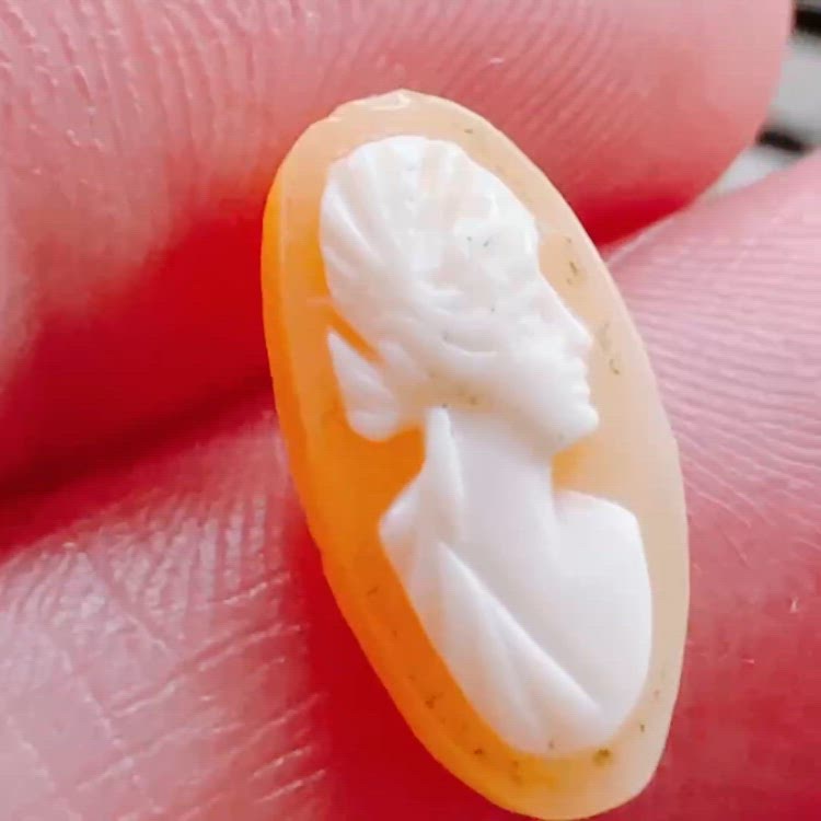 VTG 30s - 40s Shell Cameo Cabochon Hand Carved Portrait Jewelry Making Component