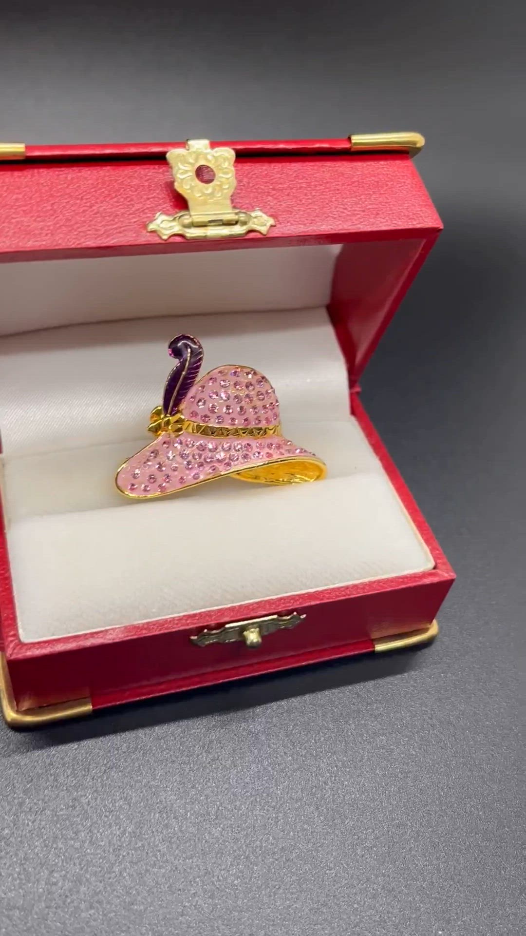 Vintage Pink Crystal Style Hat Pin Brooch