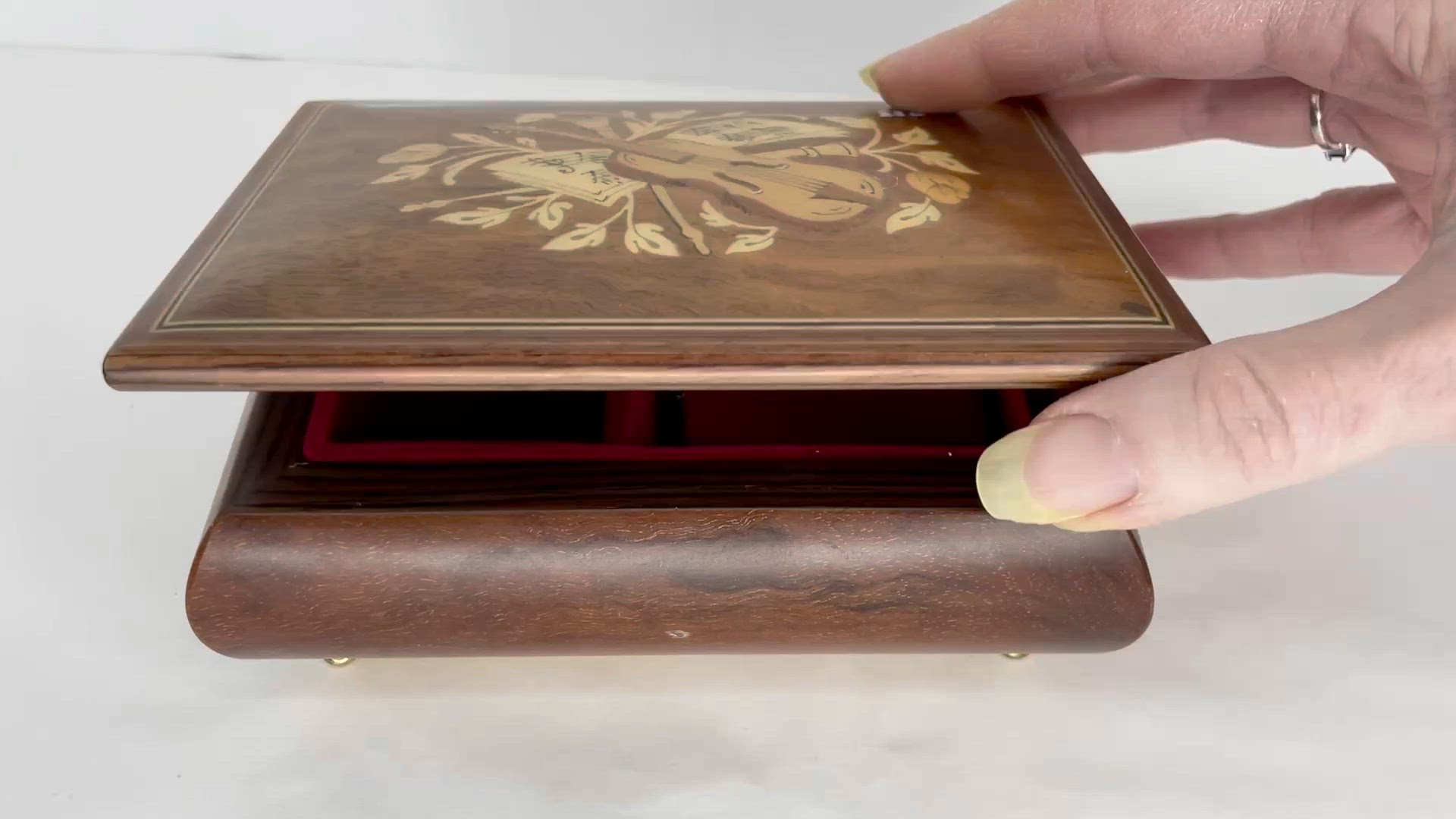 VTG Romance Reuge Swiss Movement Italian Inlaid Music Box Canon In D Pachelbel