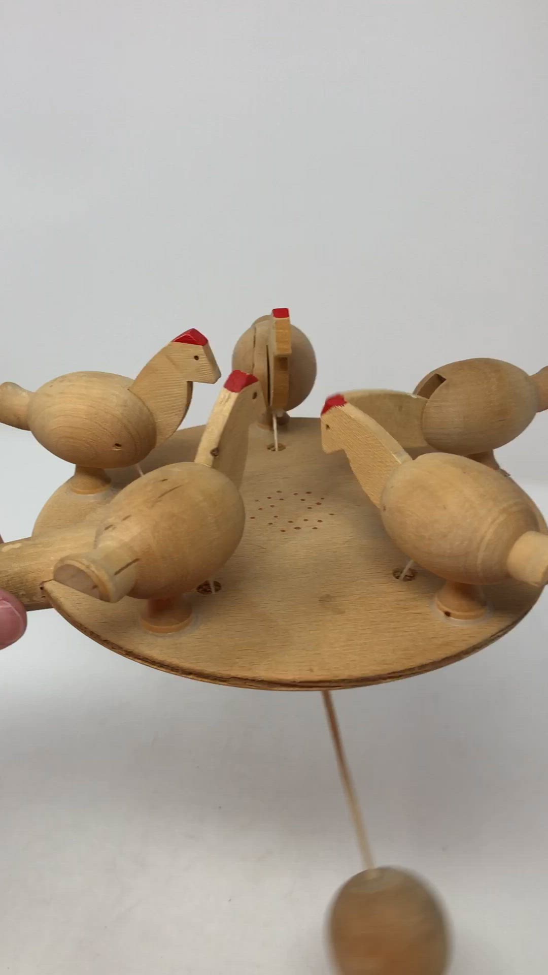 Pecking Chickens Wooden Paddle Toy