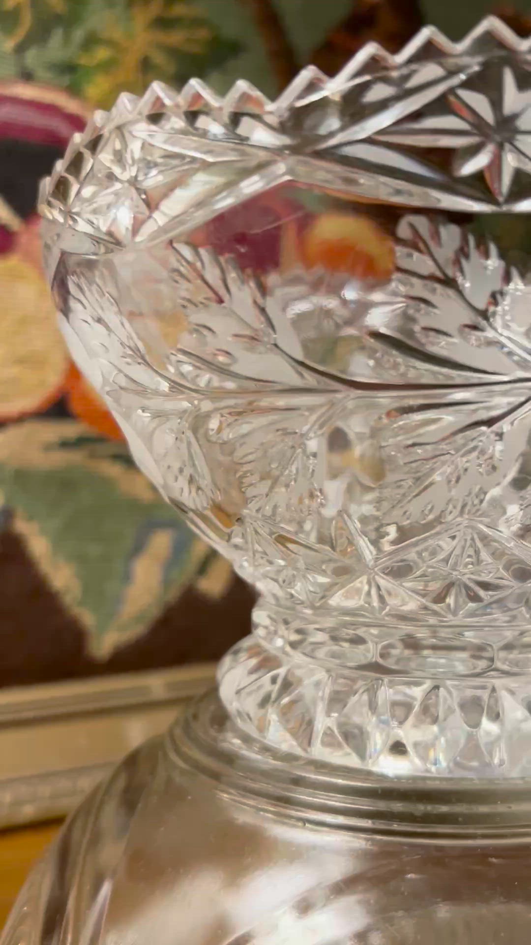 Vintage Crystal Pedestal Bowl