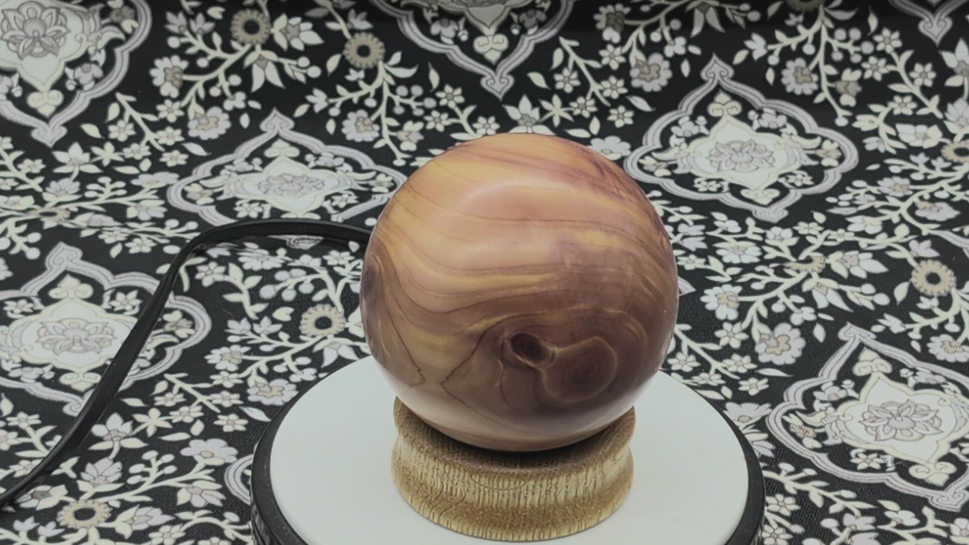 Cedar Wood Sphere with Oak Stand